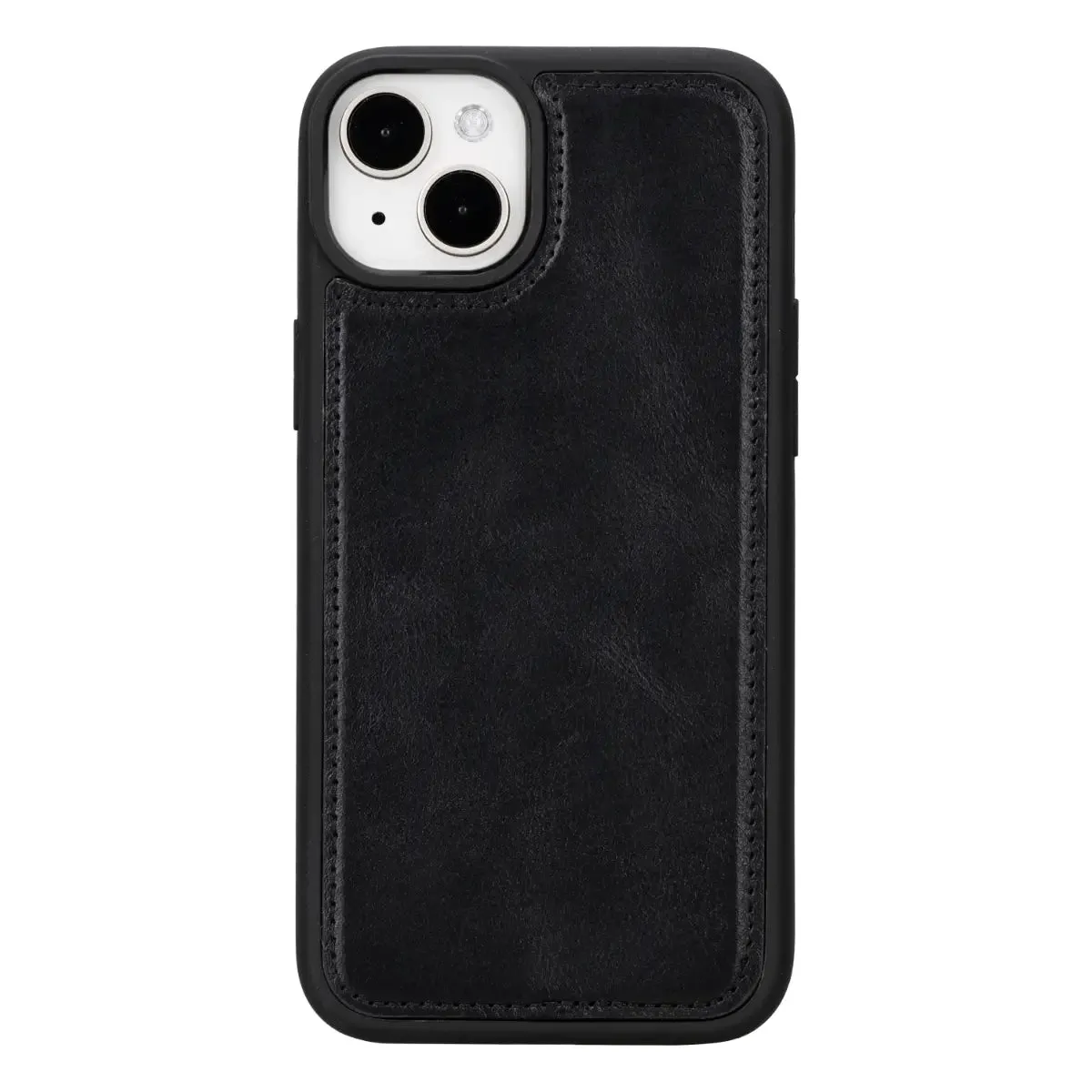 Black Leather iPhone 15 Plus Wallet Case