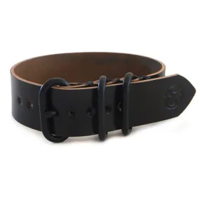 Black Shell Cordovan 1-Piece Nato Style Watch Band