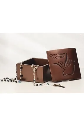 Brown Square Rosary Box - LI63695