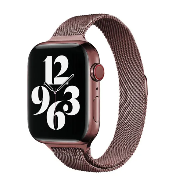 Burgundy Stainless Steel Apple Watch Band (for small wrist) 酒紅不銹鋼 Apple 錶帶 (適合小手腕) (KCWATCH1124)