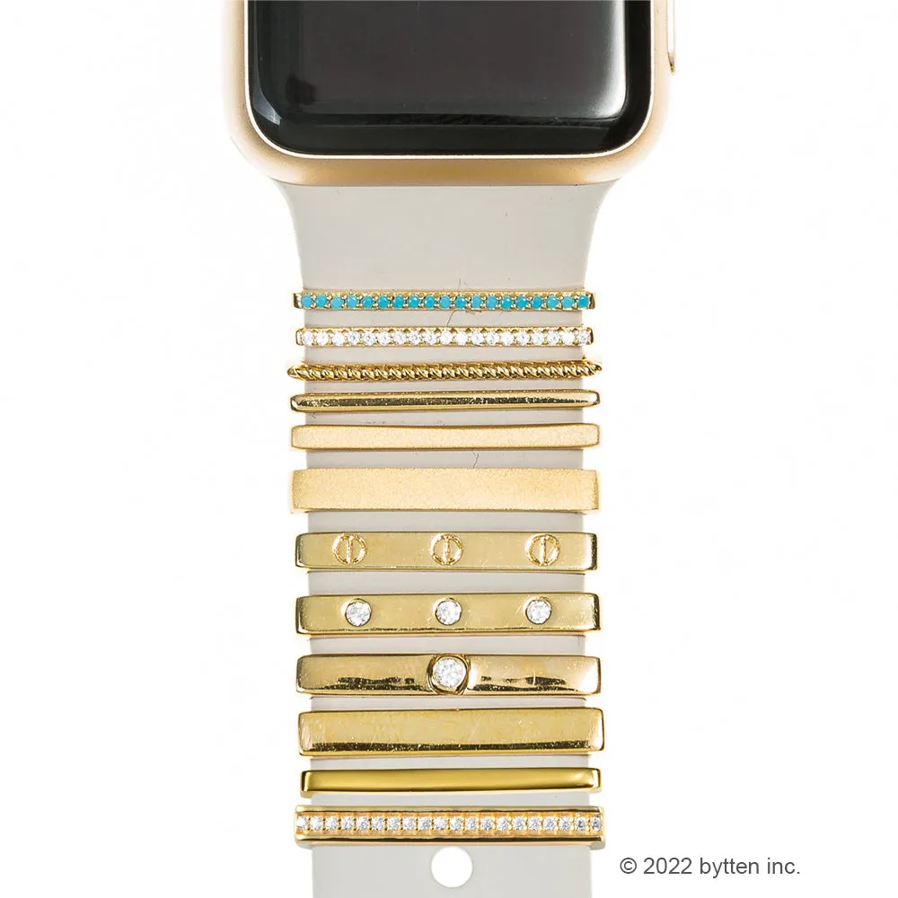 BYOB™ - gold stacking rings • Apple Watch & Fitbit band accessory