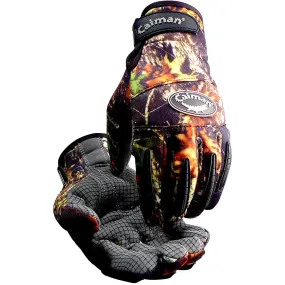 Caiman 2910-5 Multi-Activity Glove with Synthetic Leather Silicone Grip Palm and Camouflage Print Fleece Back