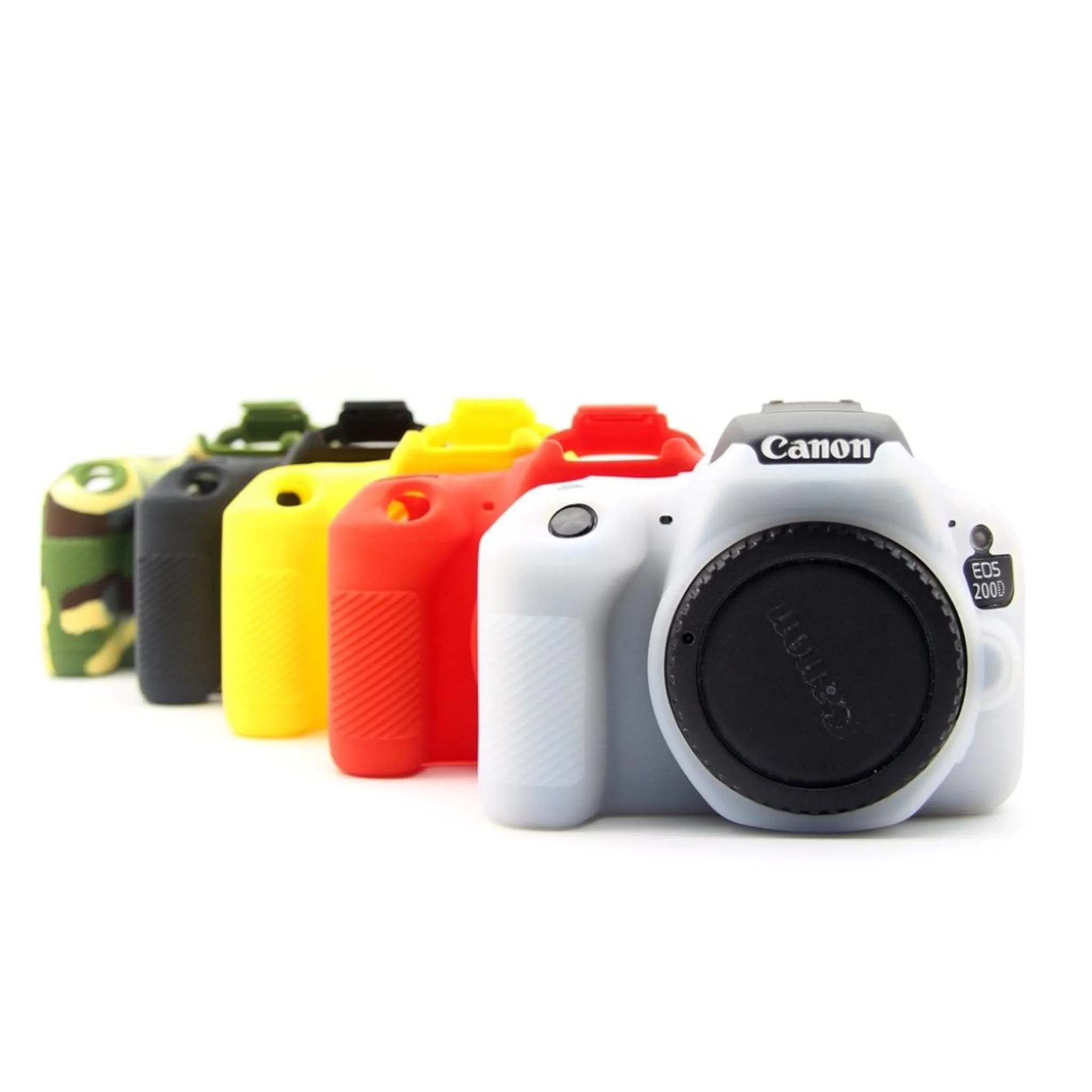 Canon EOS 200D soft silicone protective case - White