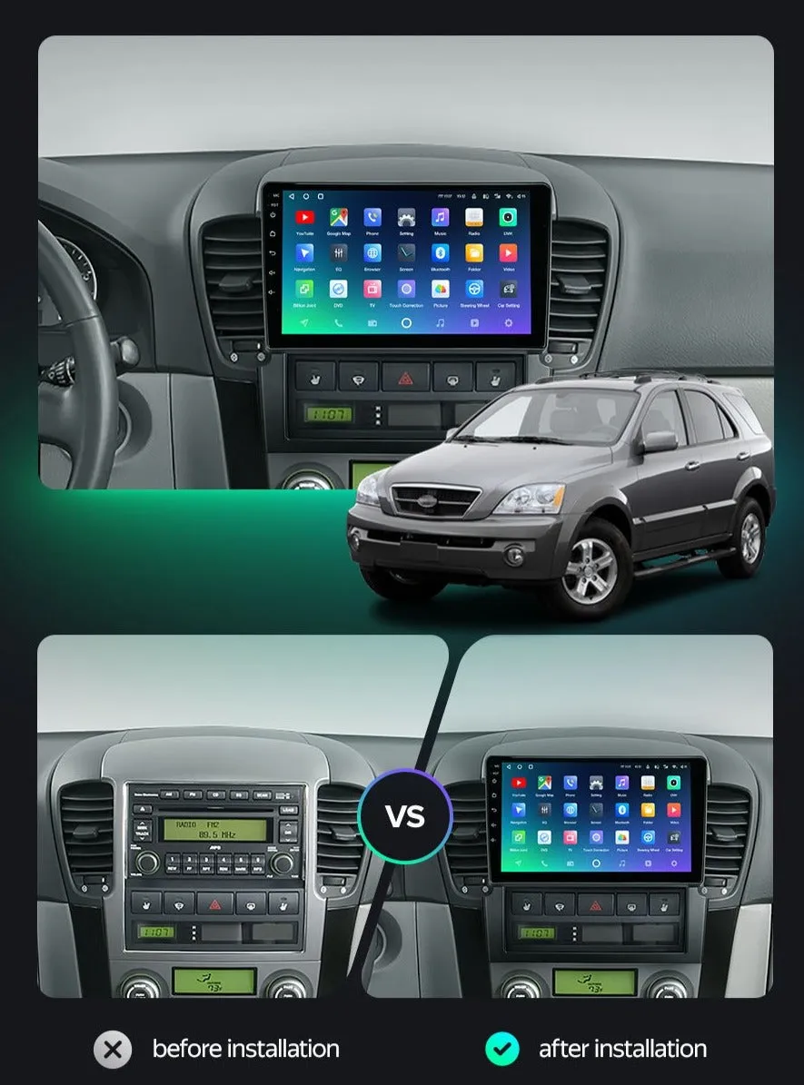 Car Dealz Premium Advanced 4G Data Model 10.2" Android 12.0 For Kia Sorento BL 2002 - 2011 In Dash Plus OEM Fascia