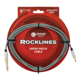 Carson Rocklines - 3.5mm stereo cable w/ 6.3mm adapter - 6ft