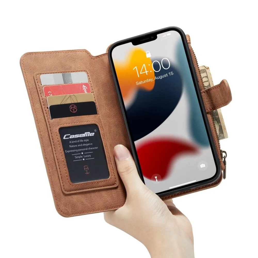 CaseMe iPhone 13 Pro Max Retro Wallet - Brown