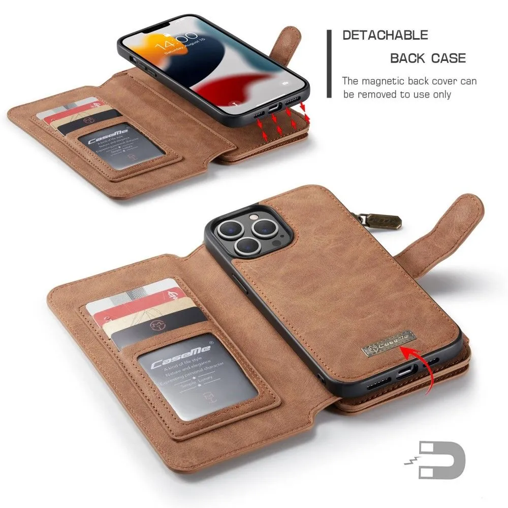 CaseMe iPhone 13 Pro Max Retro Wallet - Brown