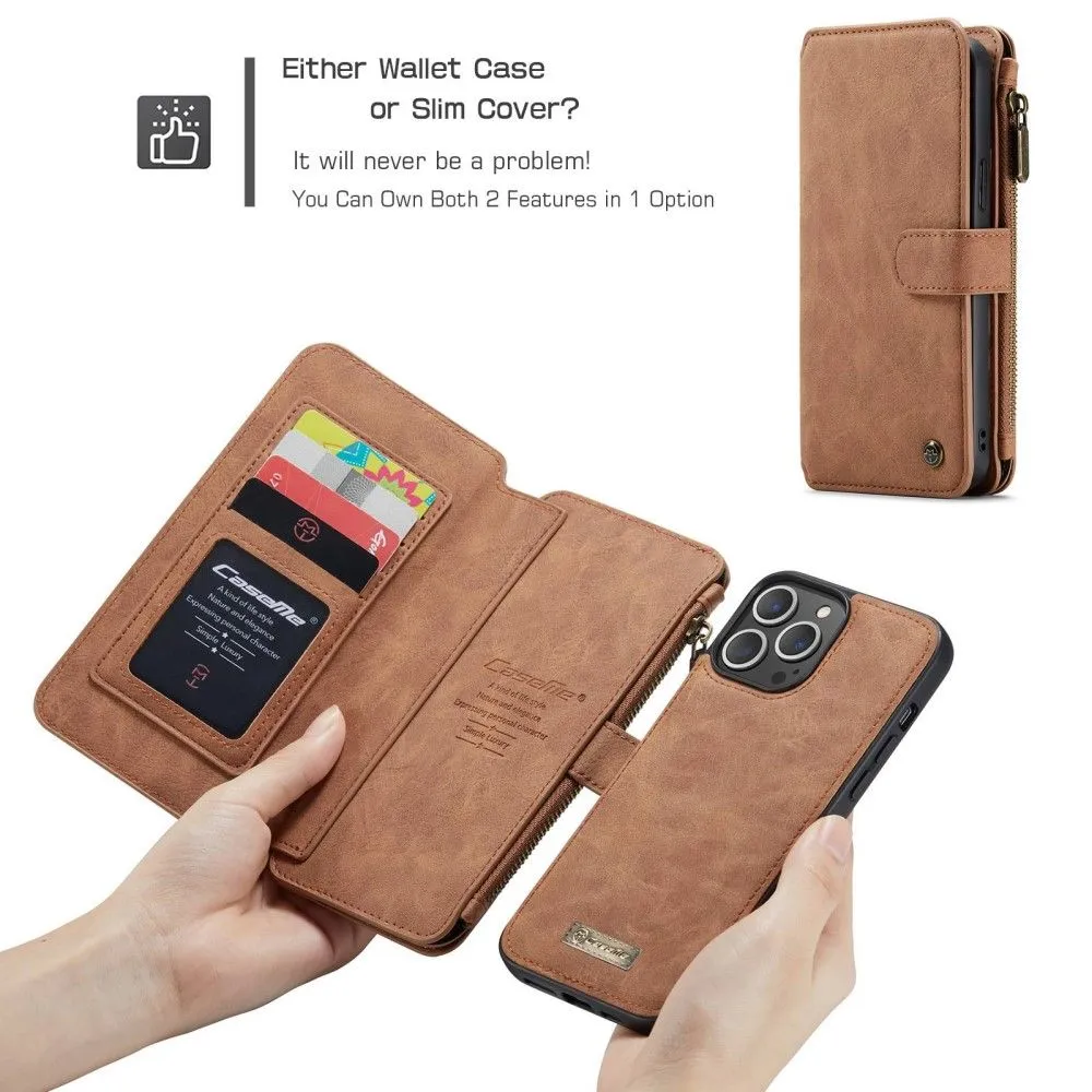 CaseMe iPhone 13 Pro Max Retro Wallet - Brown