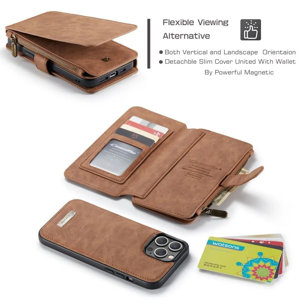 CaseMe iPhone 13 Pro Max Retro Wallet - Brown