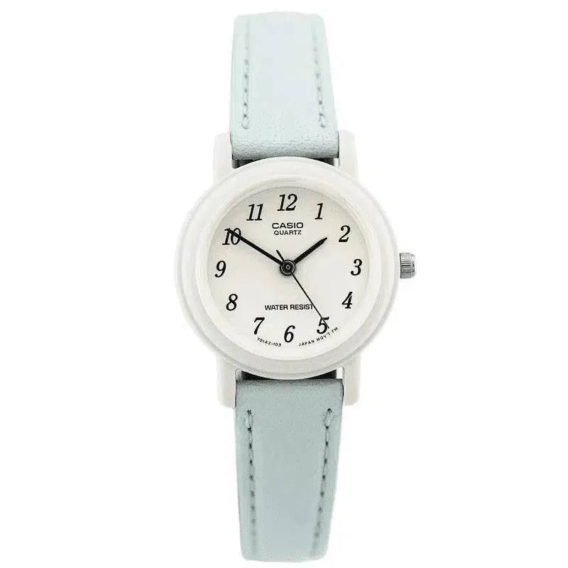 Casio LQ-139L-2B Blue Leather Strap Watch for Women