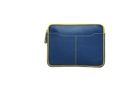 Casper Blue Padded Laptop Sleeve – Premium Leather Case for MacBook & Laptops (13" to 16")