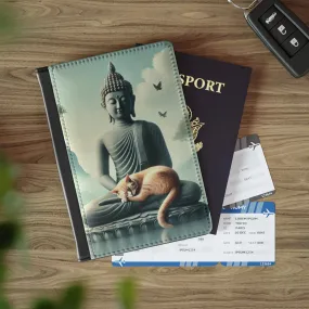 Cat Naps with Buddha - Cat Lover - Passport Cover