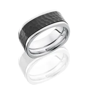 Cobalt Chrome Flat Squared Black Zirconium Wedding Band 7mm