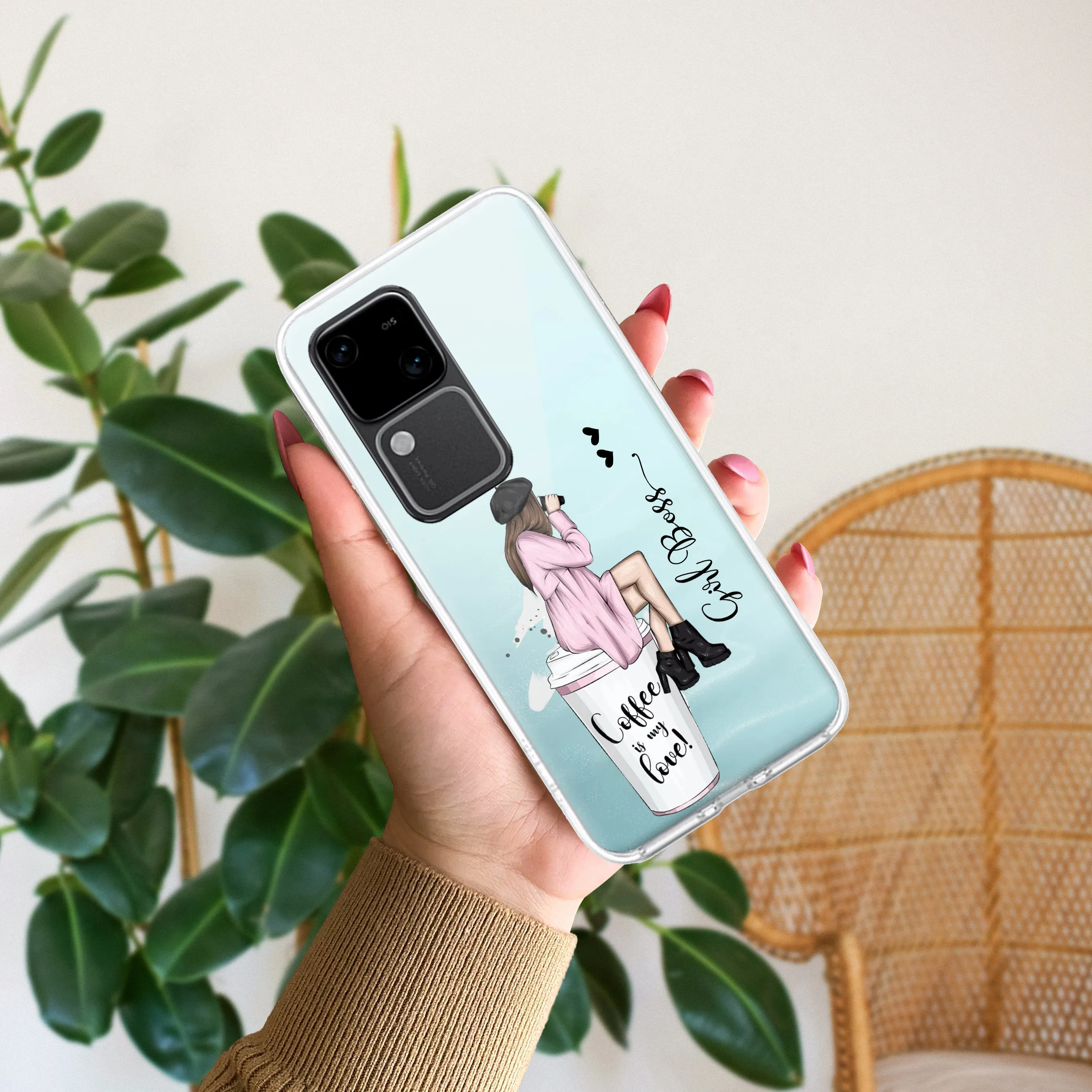 Coffee Lover Customize Transparent Silicon Case For Vivo