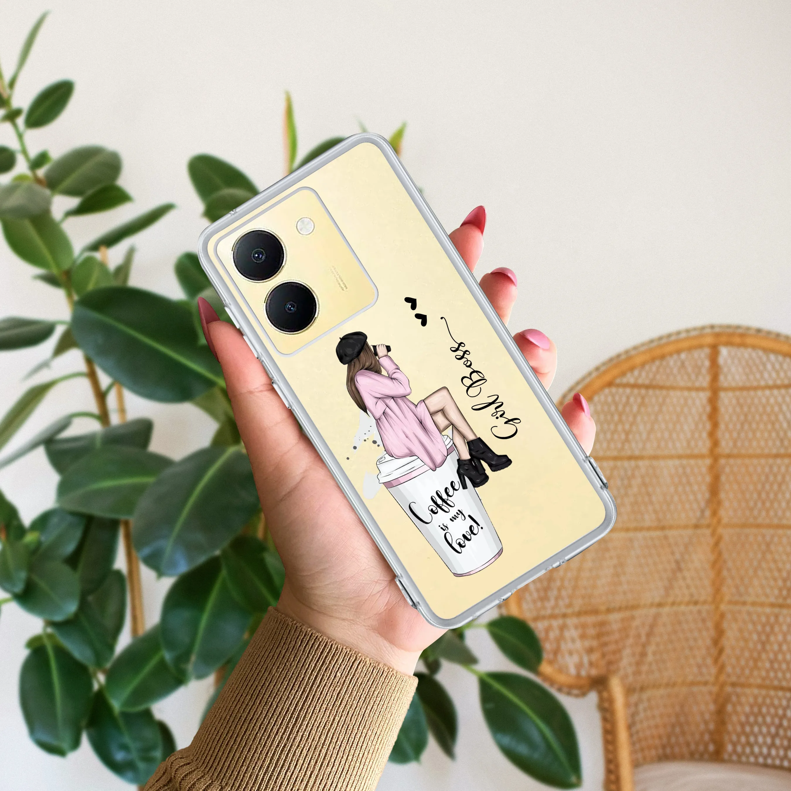 Coffee Lover Customize Transparent Silicon Case For Vivo