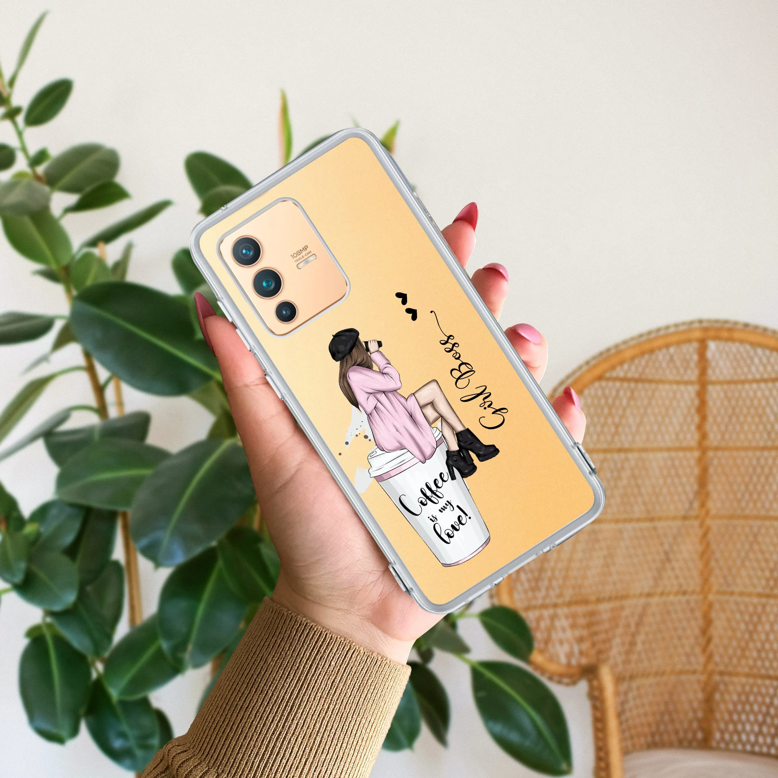 Coffee Lover Customize Transparent Silicon Case For Vivo