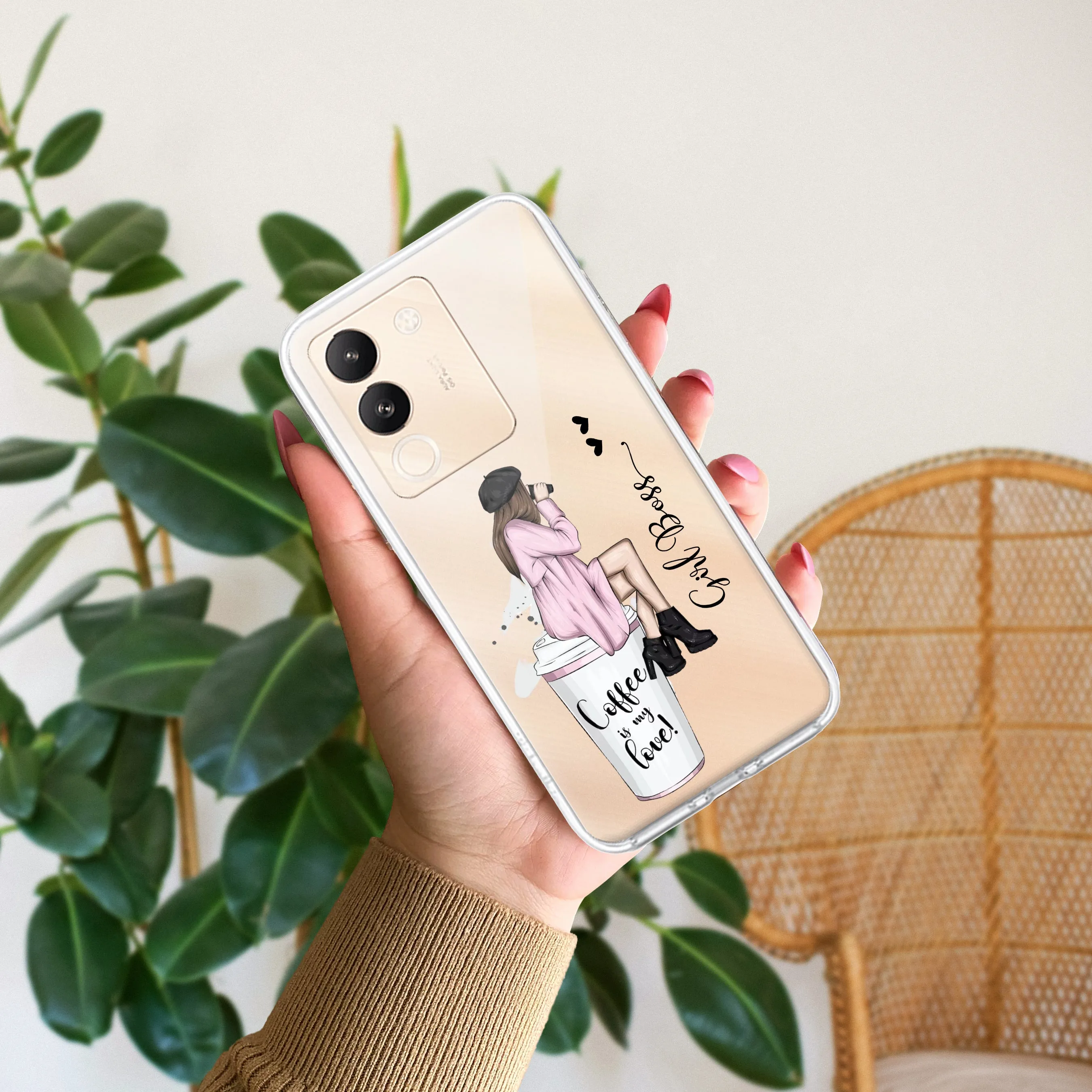 Coffee Lover Customize Transparent Silicon Case For Vivo