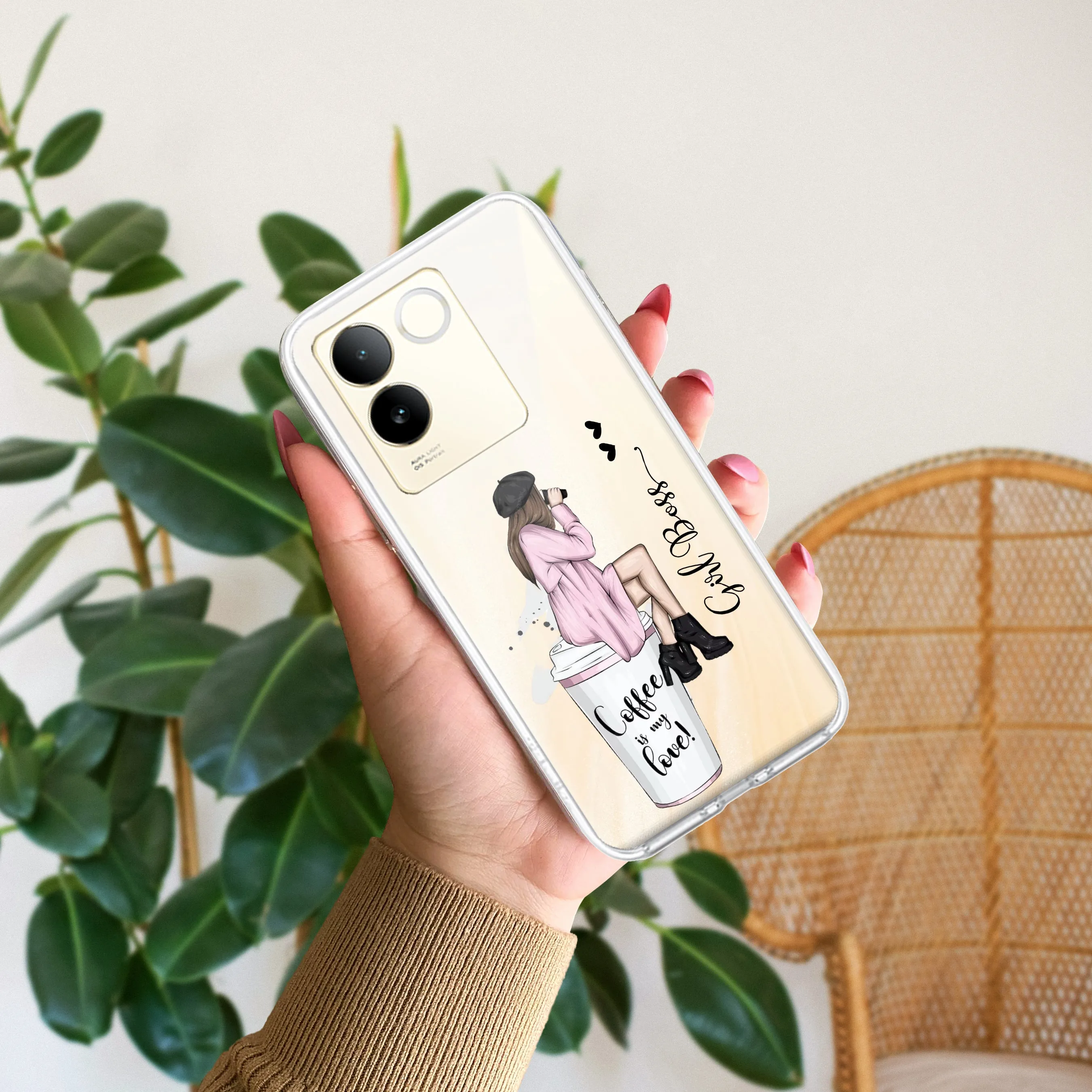 Coffee Lover Customize Transparent Silicon Case For Vivo