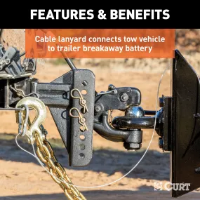 CURT 52041 CURT 52041 Soft-Trac 1 Trailer Breakaway Switch Kit System with Battery