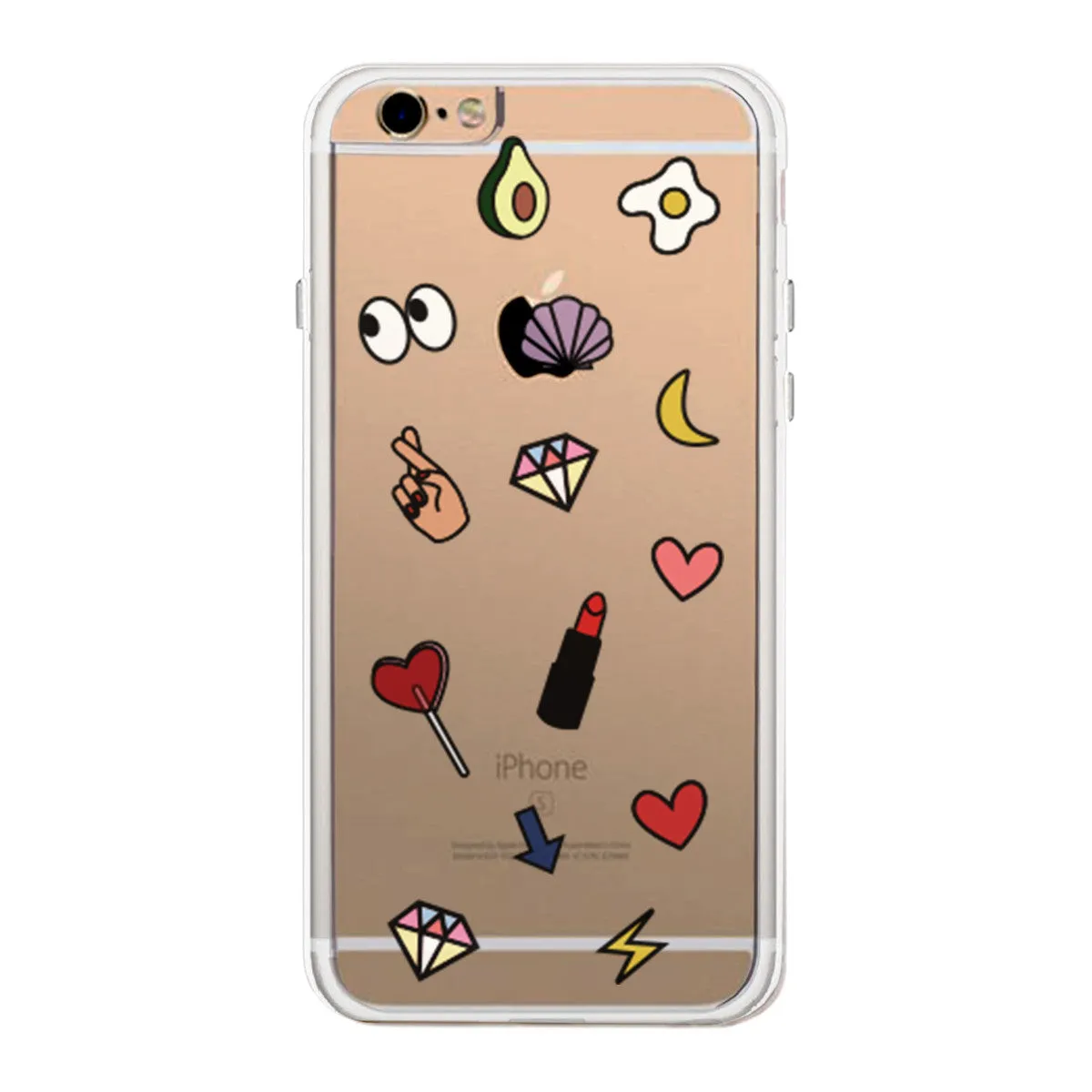 Cute Emoji Pattern Phone Case Cute Clear Phonecase