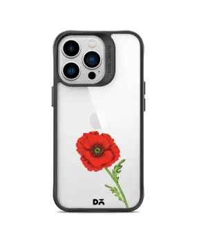 DailyObjects Clear Painted Red Flower Black Hybrid Clear Phone Case Cover For iPhone 14 Pro