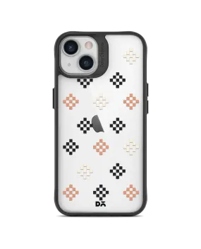 DailyObjects Peach Diamonds Black Hybrid Clear Case Cover For iPhone 13 Mini