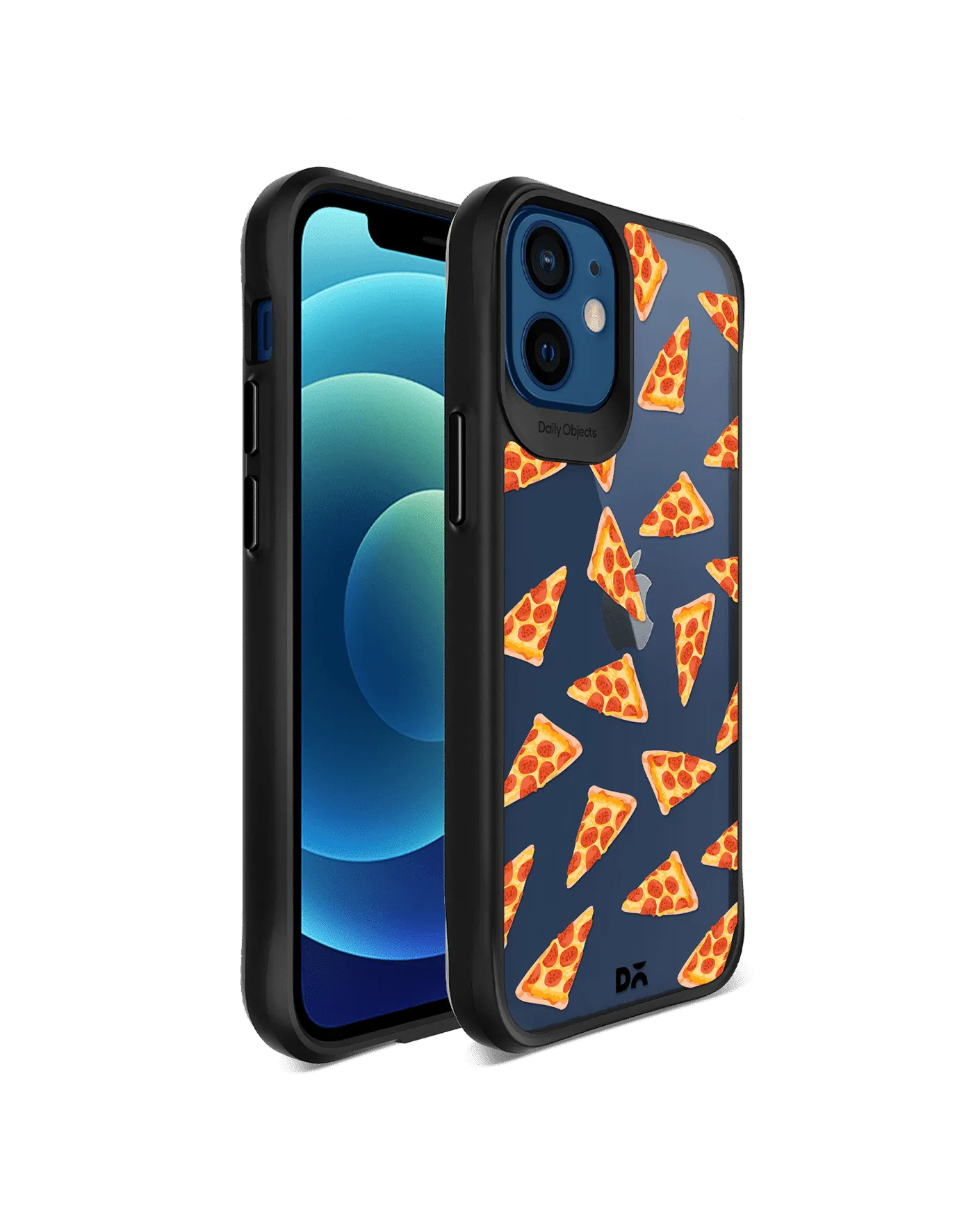 DailyObjects Pizza Slice Icon Black Hybrid Clear Case Cover For iPhone 12 Mini