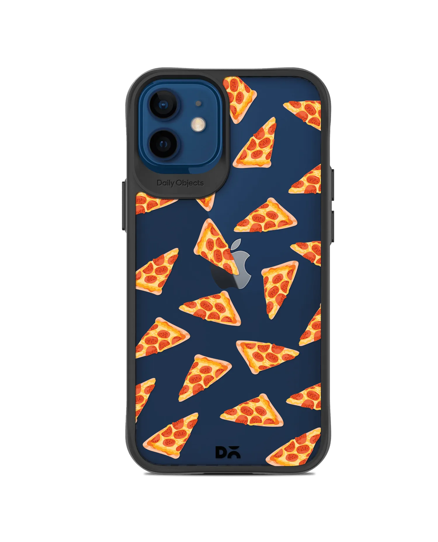 DailyObjects Pizza Slice Icon Black Hybrid Clear Case Cover For iPhone 12 Mini