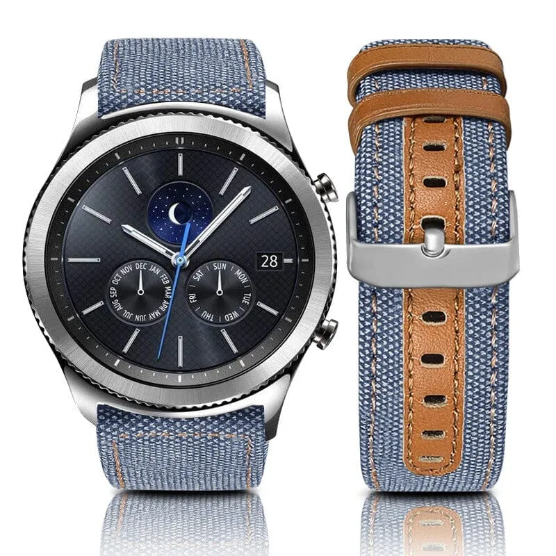 Denim & Leather Watch Straps Compatible with the Huawei Watch Fit