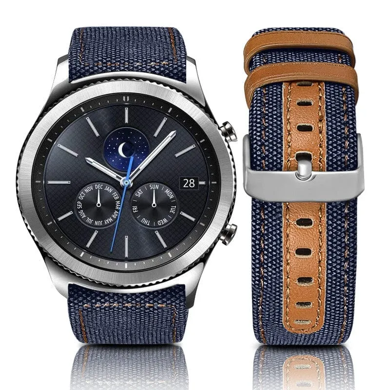 Denim & Leather Watch Straps Compatible with the Huawei Watch Fit