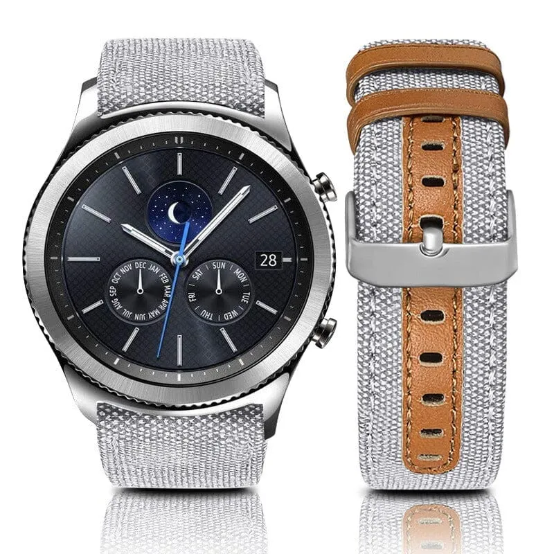 Denim & Leather Watch Straps Compatible with the Huawei Watch Fit