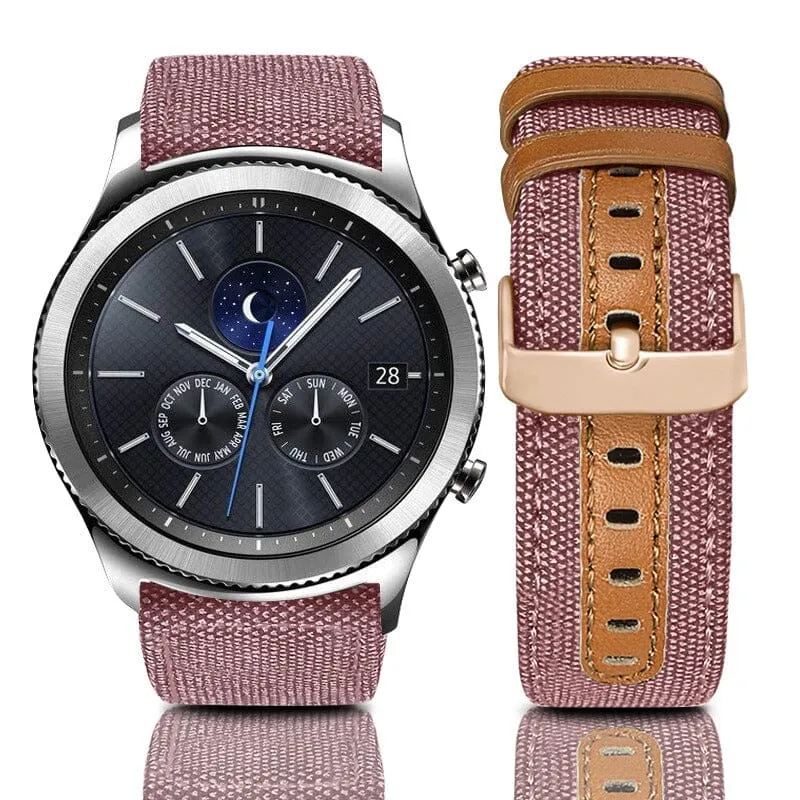 Denim & Leather Watch Straps Compatible with the Oppo Watch 41mm