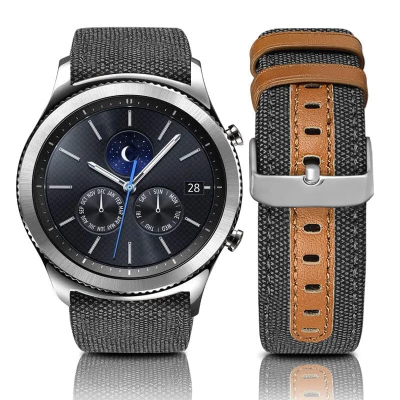 Denim & Leather Watch Straps Compatible with the Samsung Galaxy Watch 5 (40 & 44mm)