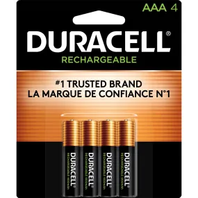 DX2400B4N Duracell NIMH RECHARGEABLE Batteries,AAA,4 Pack