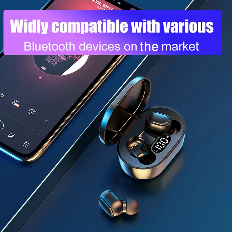 E7S Wireless LED Display TWS Bluetooth In-ear Stereo Headphones