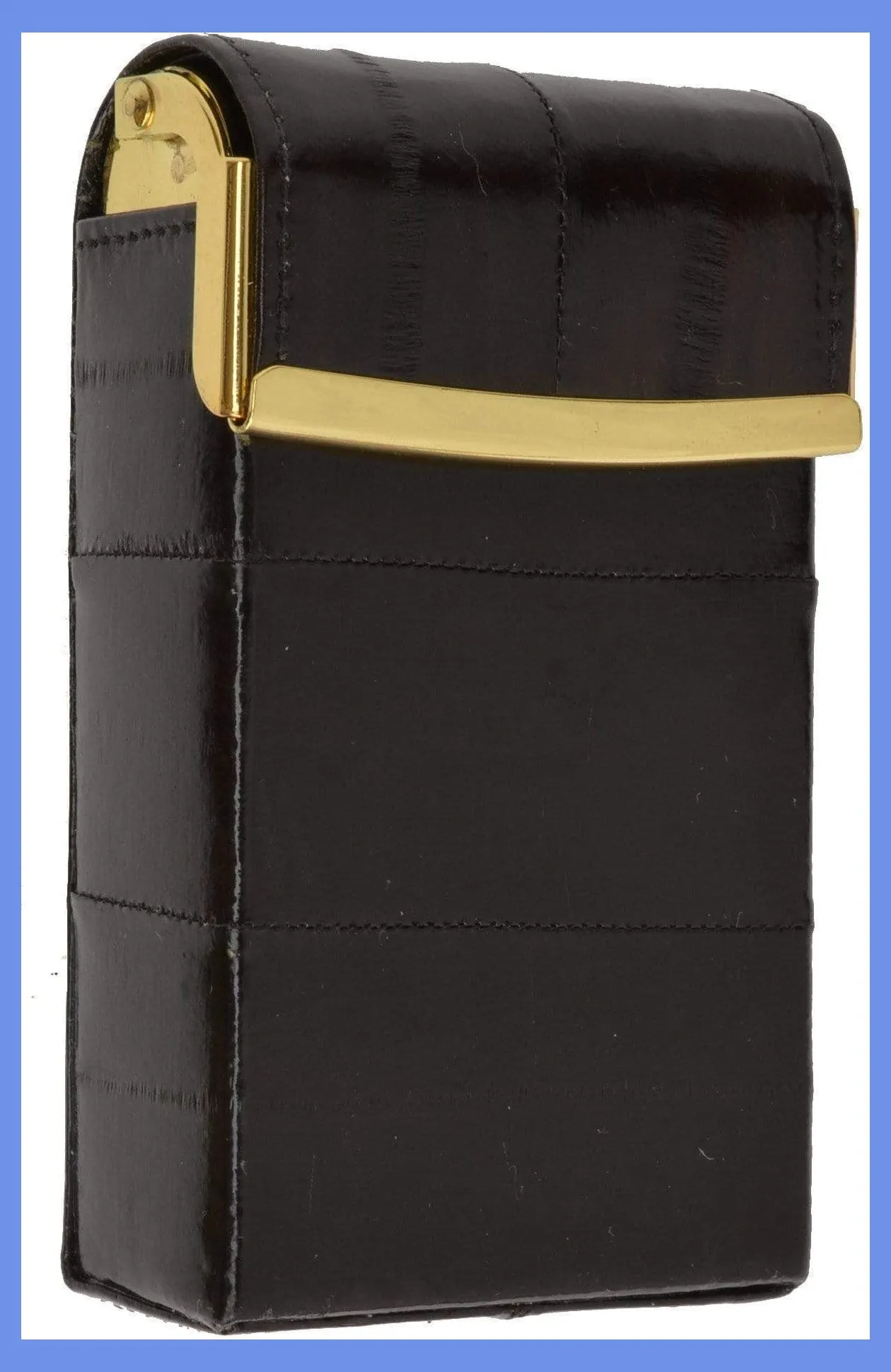 Eel Skin Genuine Leather Sliding Cigarette Case Wallet E 131