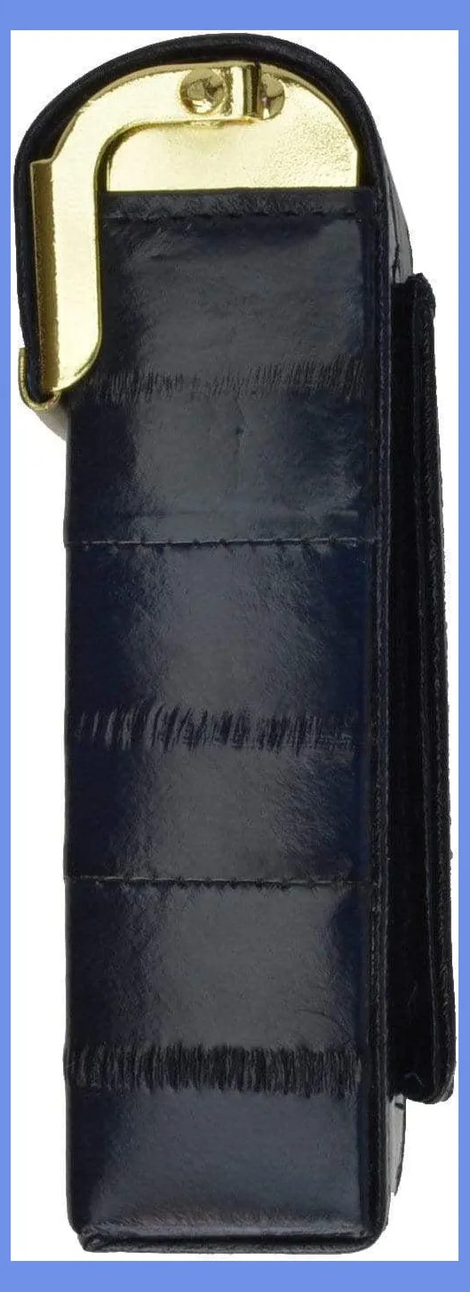 Eel Skin Genuine Leather Sliding Cigarette Case Wallet E 131