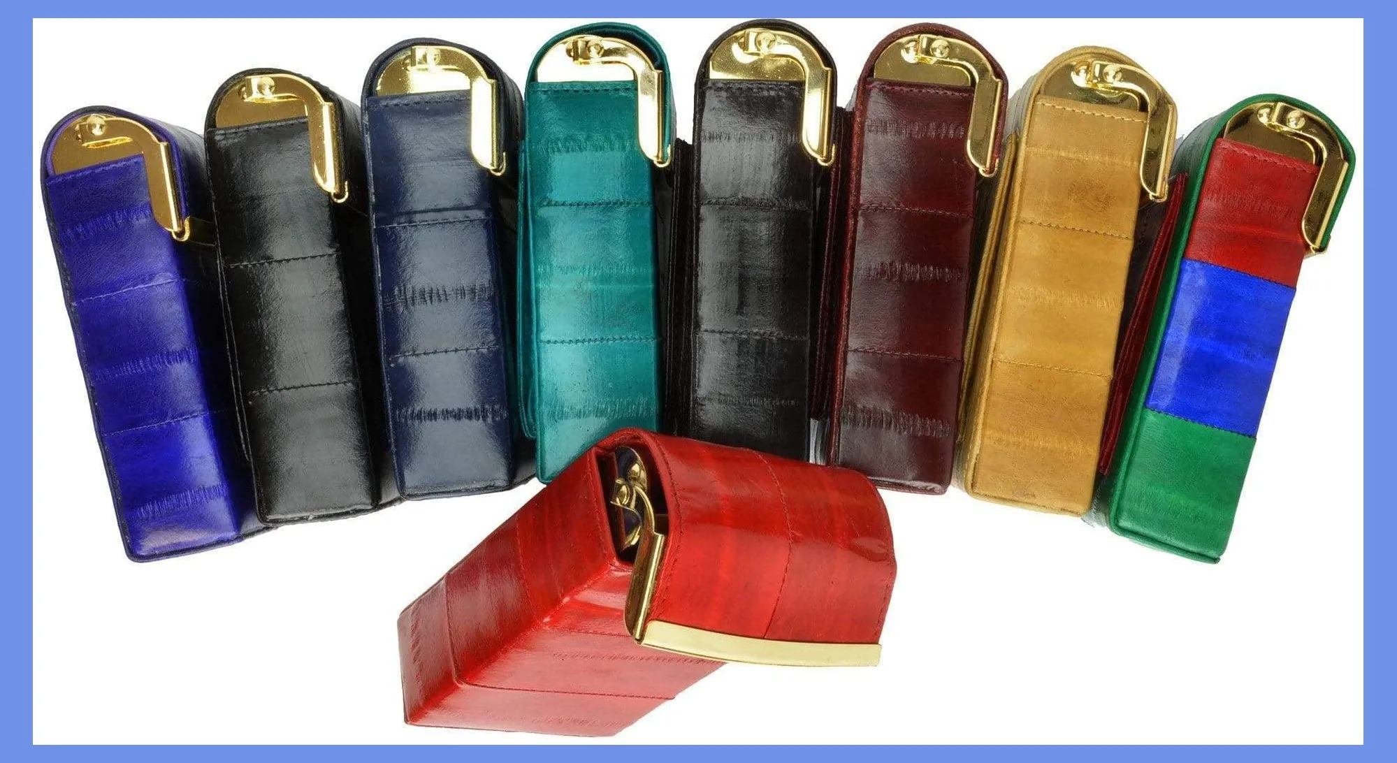 Eel Skin Genuine Leather Sliding Cigarette Case Wallet E 131