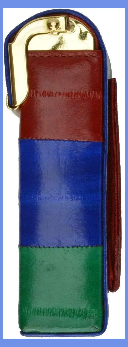 Eel Skin Genuine Leather Sliding Cigarette Case Wallet E 131