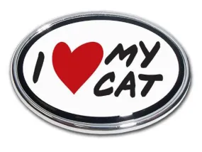 Elektroplate I Love My Cat Chrome Auto Emblem