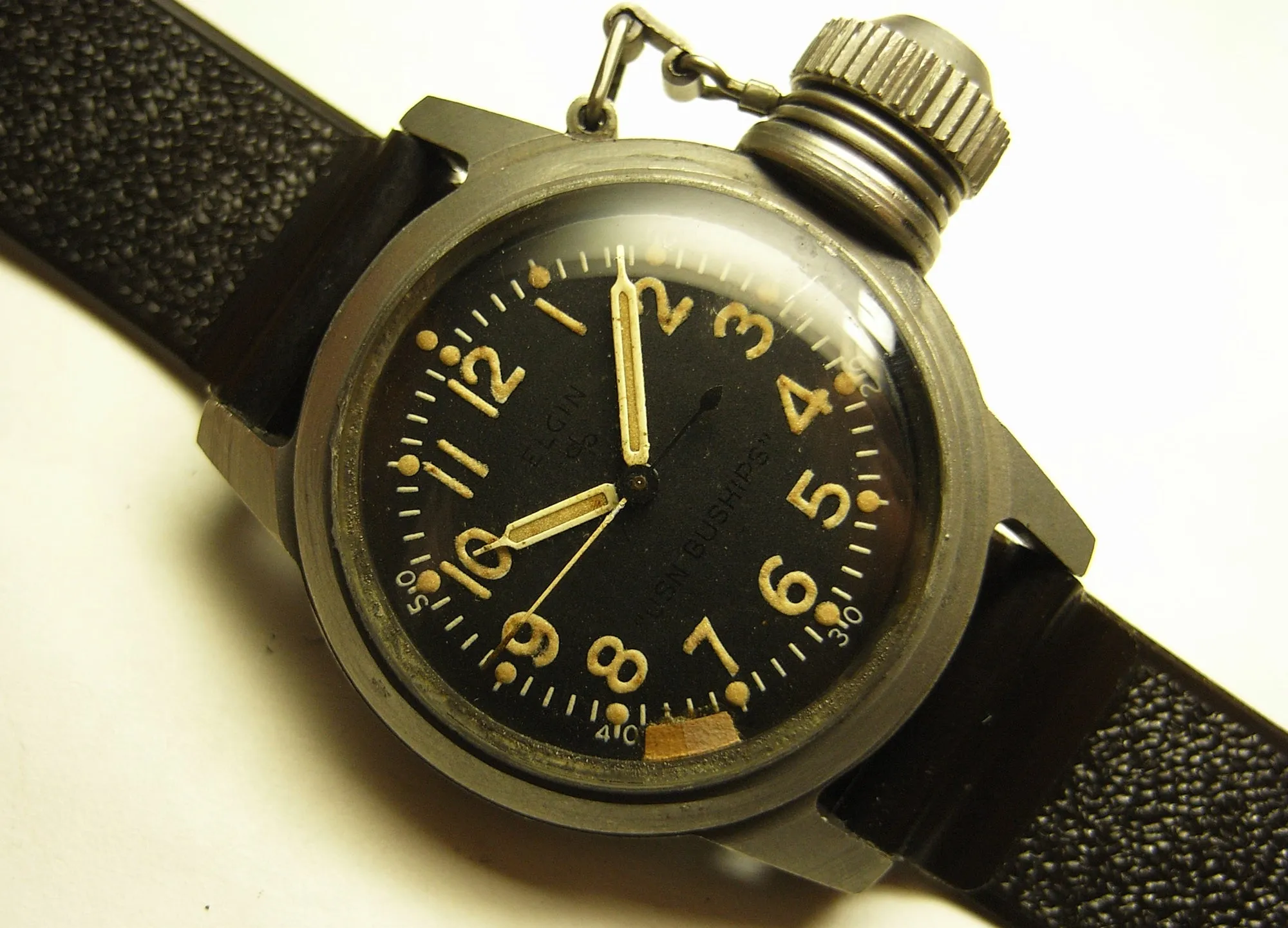 ELGIN U.S.MILITARY NAVY UDT DIVER'S CANTEEN WATCH MINT 1950 KOREAN WAR