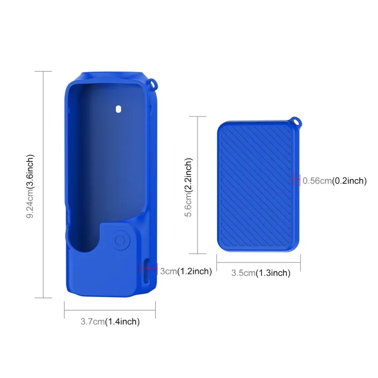 For DJI OSMO Pocket 3 PULUZ  2 in 1 Silicone Cover Case Set with Strap (Blue)