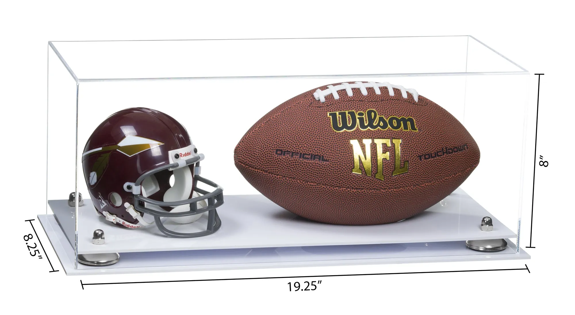 Full-Size Football And Mini Helmet Display Case - Clear (A103/B47)