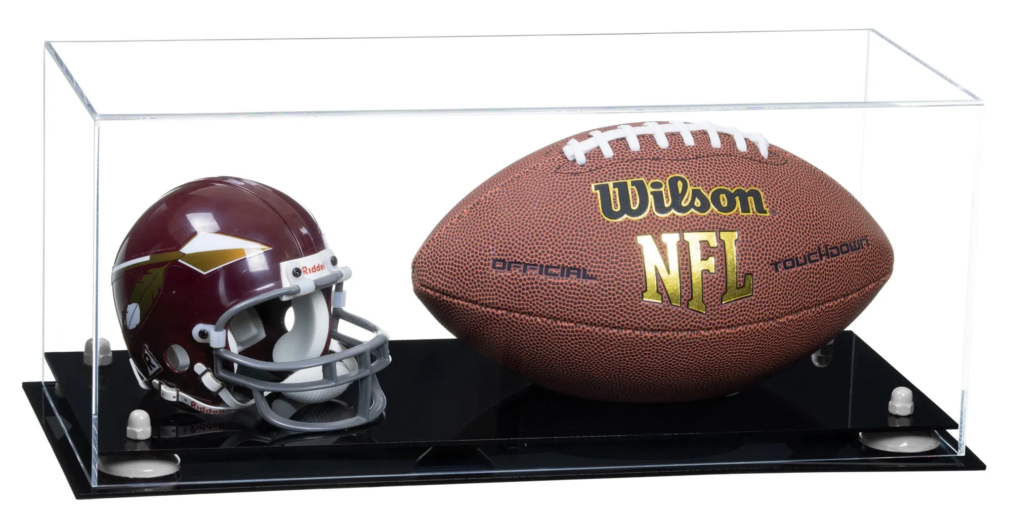 Full-Size Football And Mini Helmet Display Case - Clear (A103/B47)