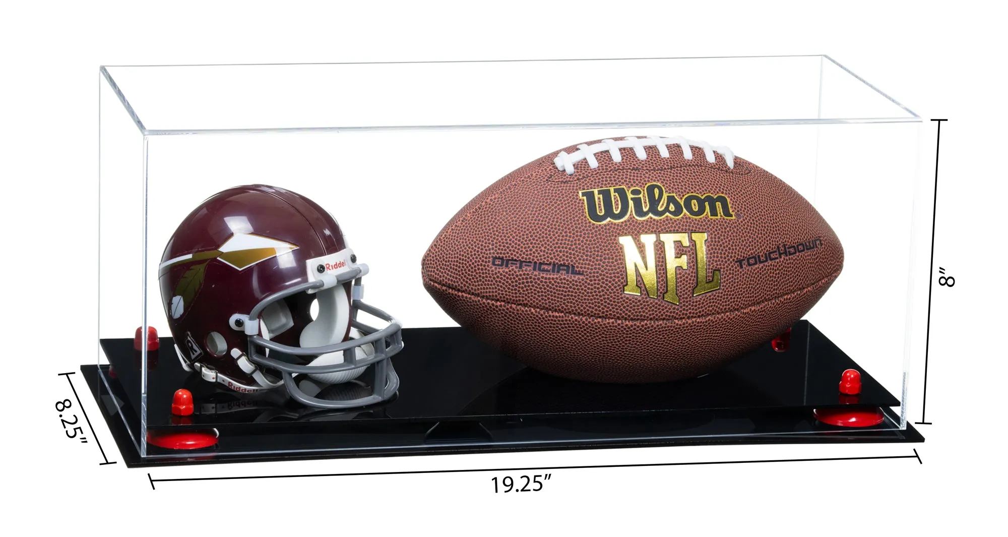 Full-Size Football And Mini Helmet Display Case - Clear (A103/B47)