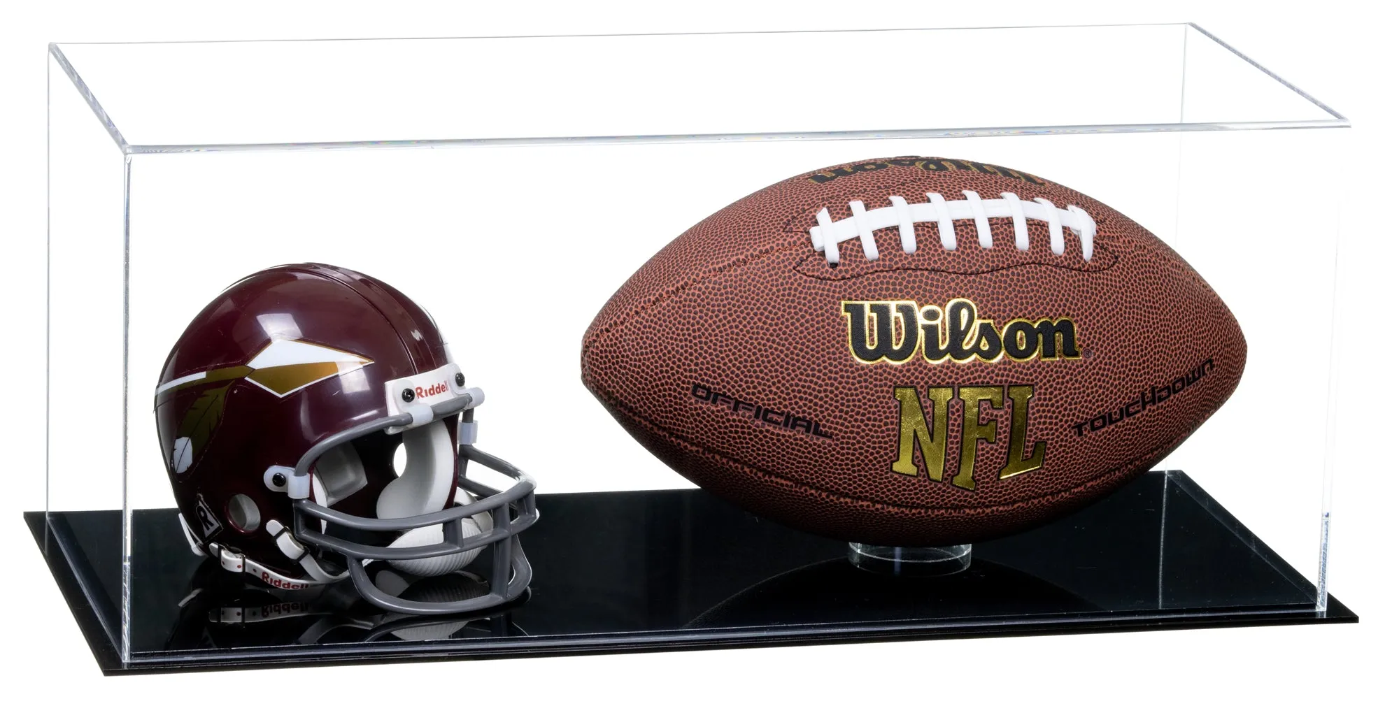 Full-Size Football And Mini Helmet Display Case - Clear (A103/B47)