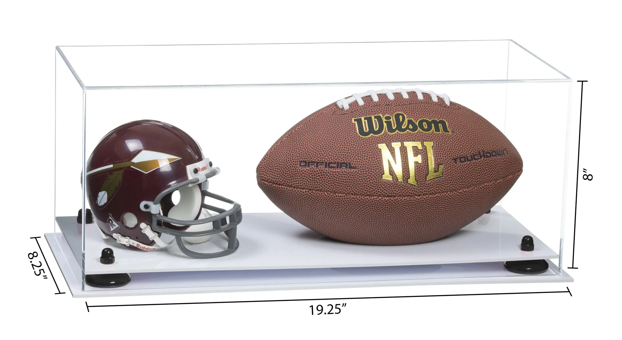 Full-Size Football And Mini Helmet Display Case - Clear (A103/B47)