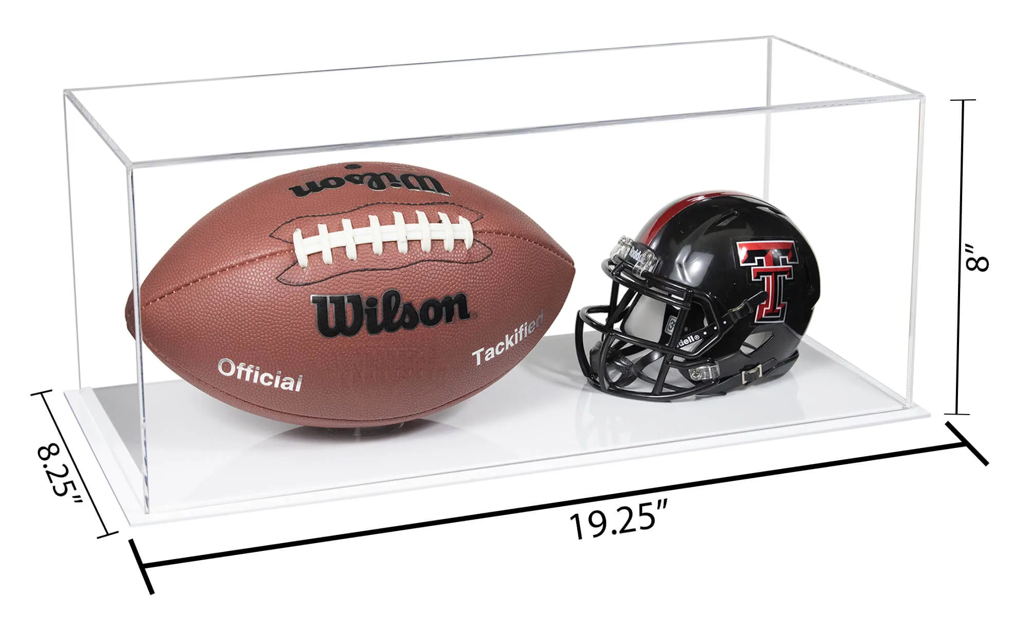 Full-Size Football And Mini Helmet Display Case - Clear (A103/B47)