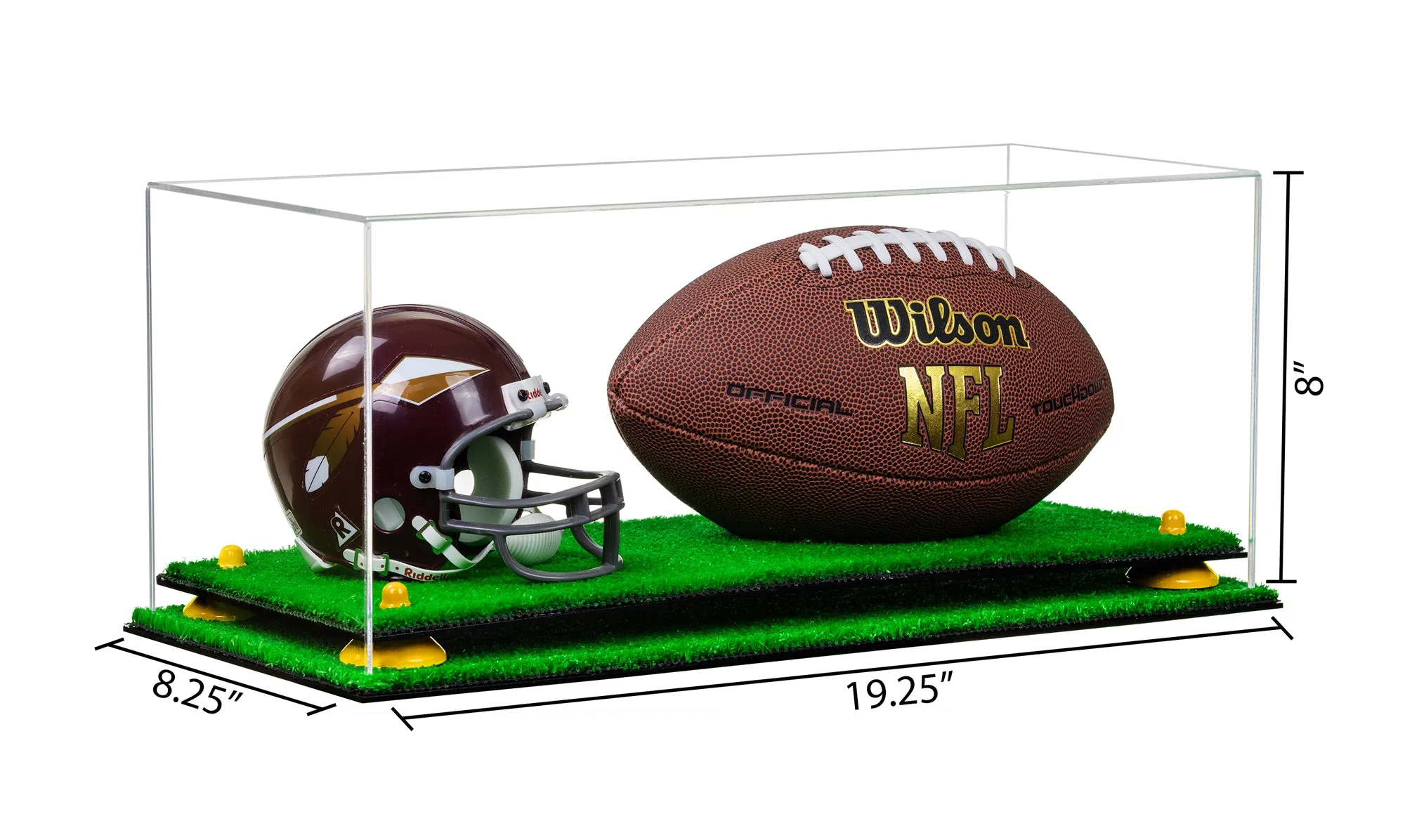 Full-Size Football And Mini Helmet Display Case - Clear (A103/B47)