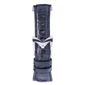 Gagà Milano Manuale 40mm Black Alligator Leather Watch Strap